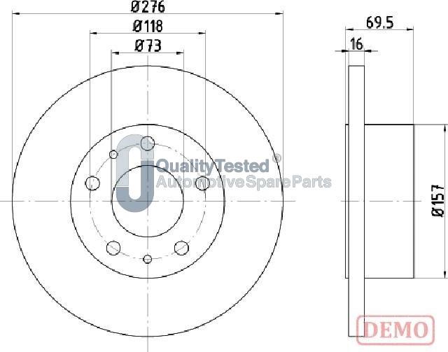 Japanparts DP0223JM - Тормозной диск autodnr.net