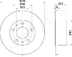 Japanparts DP-0223 - Тормозной диск avtokuzovplus.com.ua