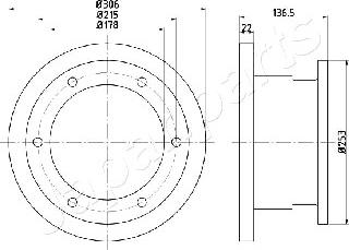 Japanparts DP-0224 - Гальмівний диск autocars.com.ua