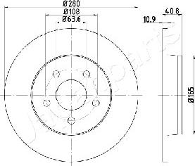 Japanparts DP-0301 - Гальмівний диск autocars.com.ua