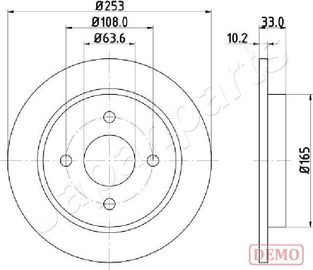 Japanparts DP-0303C - Гальмівний диск autocars.com.ua