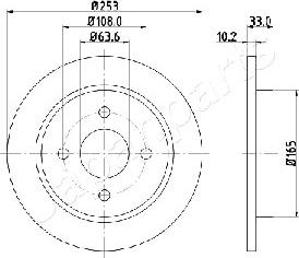 Japanparts DP-0303 - Гальмівний диск autocars.com.ua