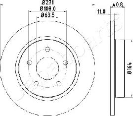 Japanparts DP-0305 - Гальмівний диск autocars.com.ua