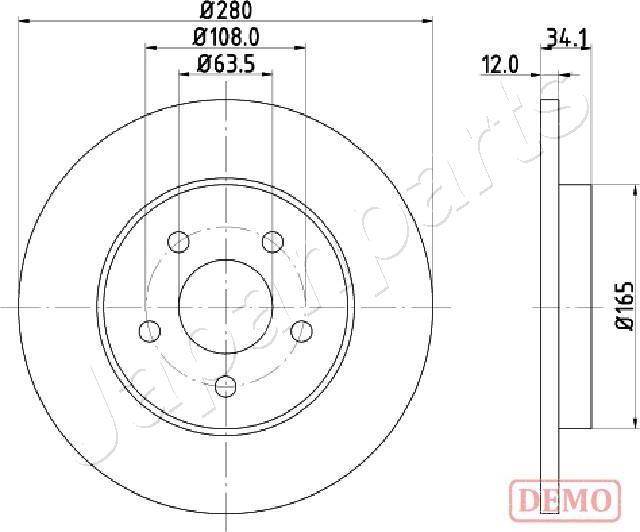 Japanparts DP-0309C - Тормозной диск avtokuzovplus.com.ua