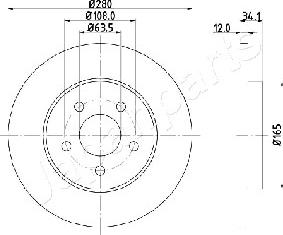 Japanparts DP-0309 - Гальмівний диск autocars.com.ua