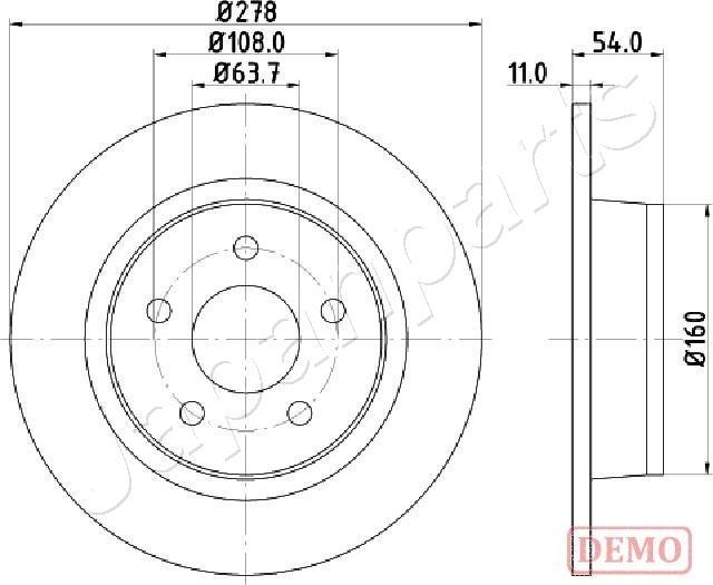 Japanparts DP-0311C - Тормозной диск avtokuzovplus.com.ua