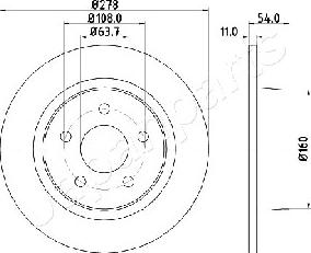 Japanparts DP-0311 - Тормозной диск avtokuzovplus.com.ua