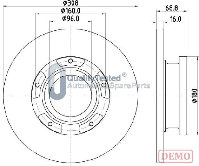 Japanparts DP0312JM - Тормозной диск autodnr.net