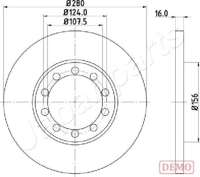 Japanparts DP-0314C - Гальмівний диск autocars.com.ua