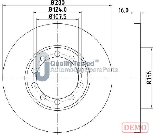 Japanparts DP0314JM - Тормозной диск avtokuzovplus.com.ua