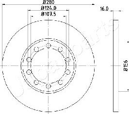 Japanparts DP-0314 - Гальмівний диск autocars.com.ua