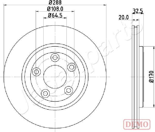 Japanparts DP-0315C - Гальмівний диск autocars.com.ua