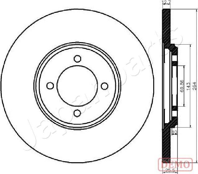 Japanparts DP-0318C - Гальмівний диск autocars.com.ua