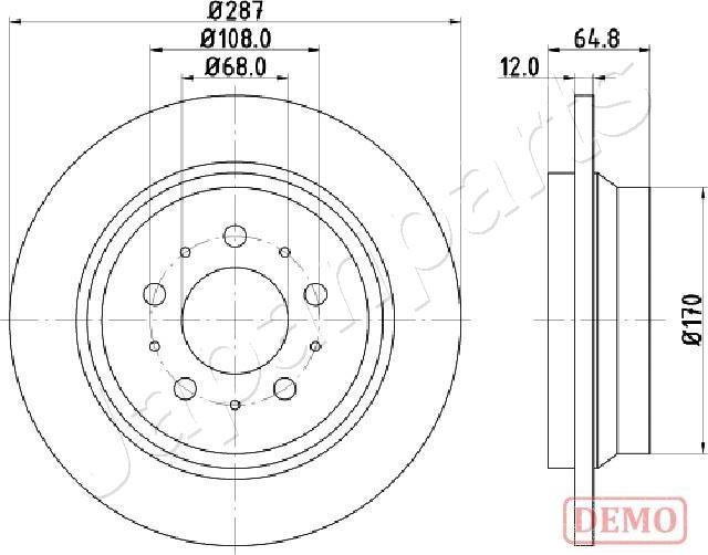 Japanparts DP-0321C - Гальмівний диск autocars.com.ua