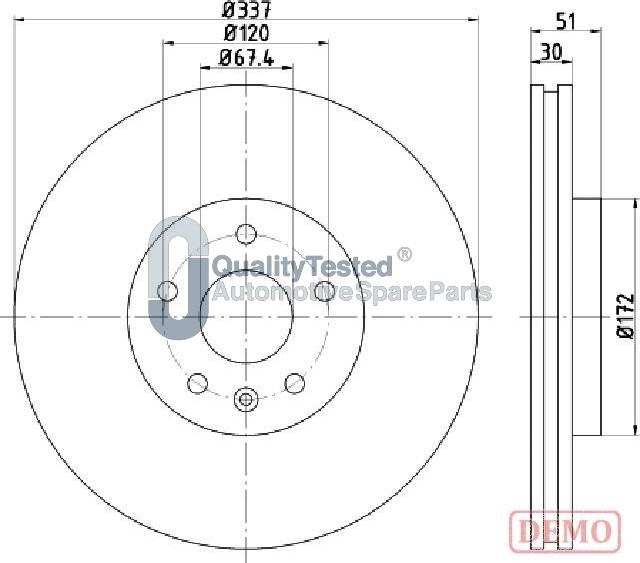 Japanparts DP0323JM - Тормозной диск avtokuzovplus.com.ua