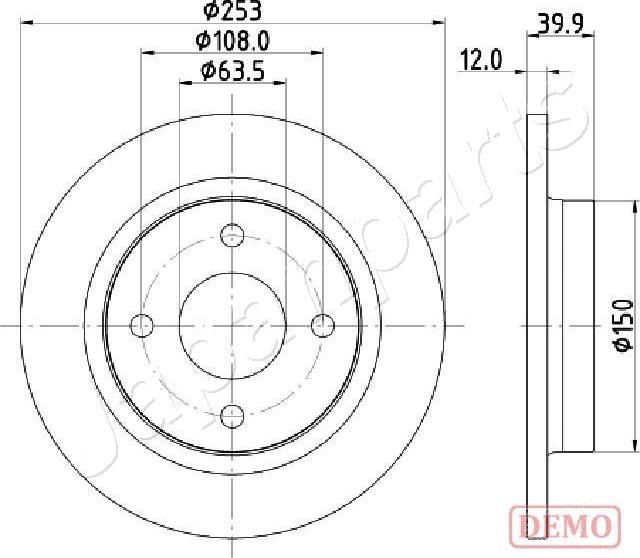 Japanparts DP-0329C - Гальмівний диск autocars.com.ua