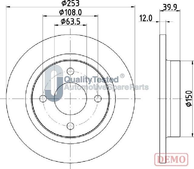 Japanparts DP0329JM - Гальмівний диск autocars.com.ua