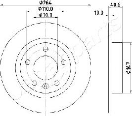 Japanparts DP-0400 - Гальмівний диск autocars.com.ua