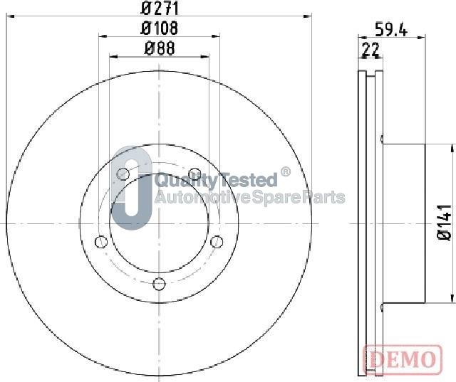 Japanparts DP0401JM - Тормозной диск autodnr.net