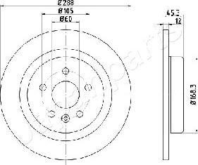 Japanparts DP-0404 - Гальмівний диск autocars.com.ua