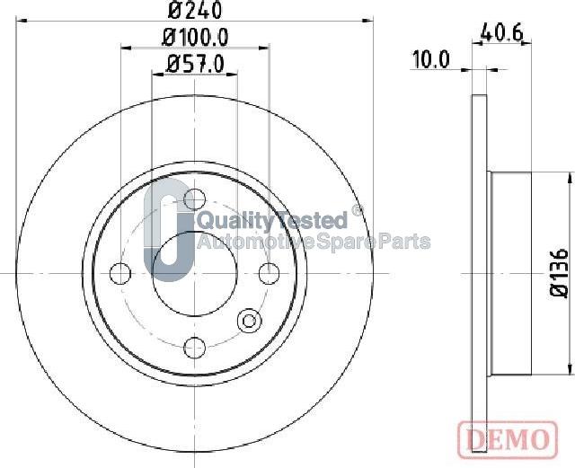 Japanparts DP0405JM - Тормозной диск autodnr.net