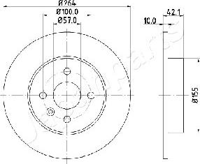 Japanparts DP-0407 - Гальмівний диск autocars.com.ua