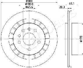 Japanparts DP-0409 - Гальмівний диск autocars.com.ua