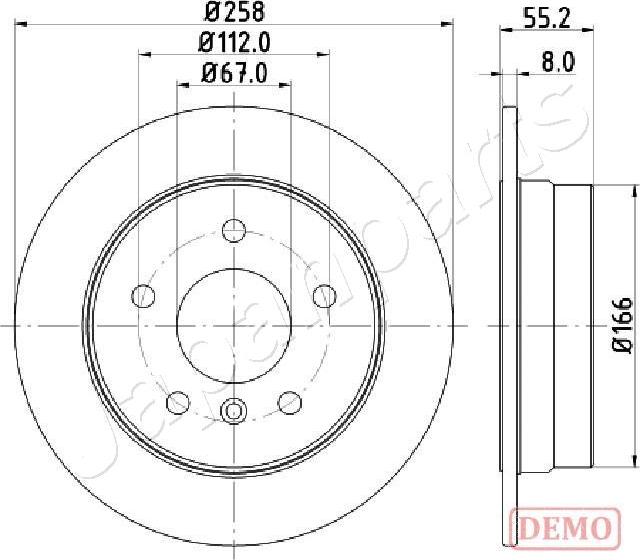 Japanparts DP-0500C - Тормозной диск autodnr.net