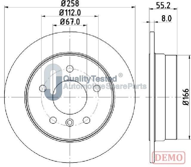 Japanparts DP0500JM - Тормозной диск autodnr.net