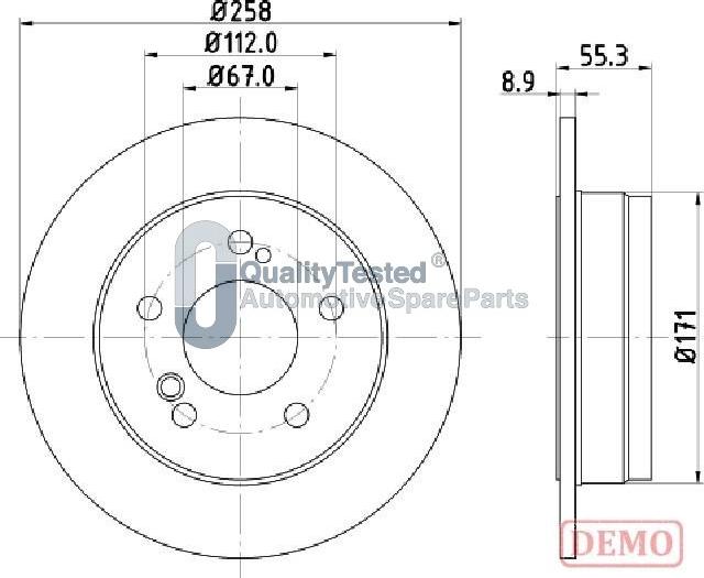 Japanparts DP0504JM - Тормозной диск autodnr.net