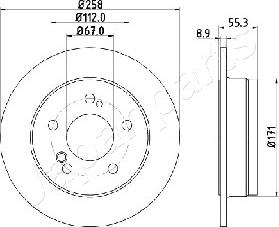 Japanparts DP-0504 - Гальмівний диск autocars.com.ua