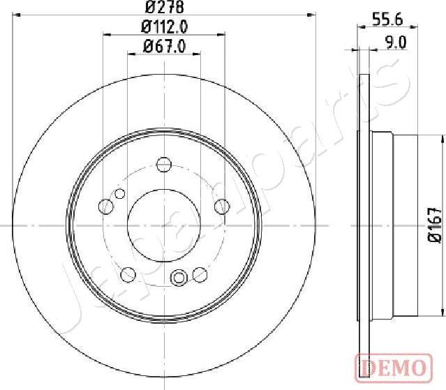 Japanparts DP-0505C - Гальмівний диск autocars.com.ua