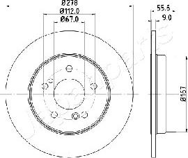 Japanparts DP-0505 - Гальмівний диск autocars.com.ua