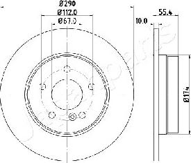 Japanparts DP-0507 - Гальмівний диск autocars.com.ua