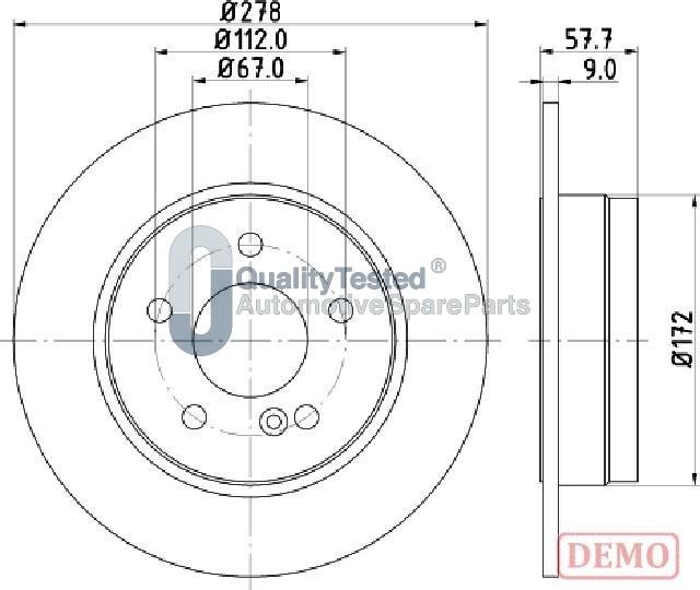 Japanparts DP0508JM - Тормозной диск avtokuzovplus.com.ua