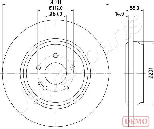 Japanparts DP-0523C - Тормозной диск avtokuzovplus.com.ua