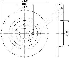 Japanparts DP-0525 - Гальмівний диск autocars.com.ua