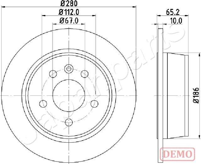 Japanparts DP-0530C - Тормозной диск avtokuzovplus.com.ua