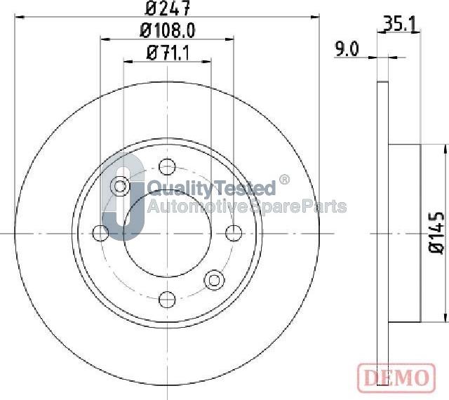 Japanparts DP0602JM - Тормозной диск autodnr.net