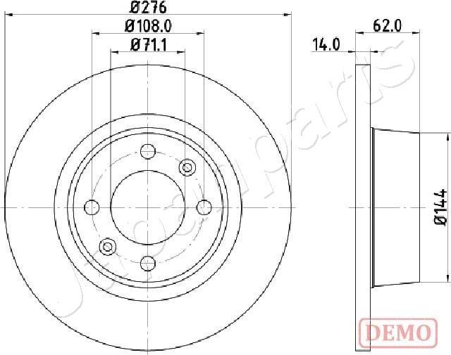 Japanparts DP-0604C - Гальмівний диск autocars.com.ua