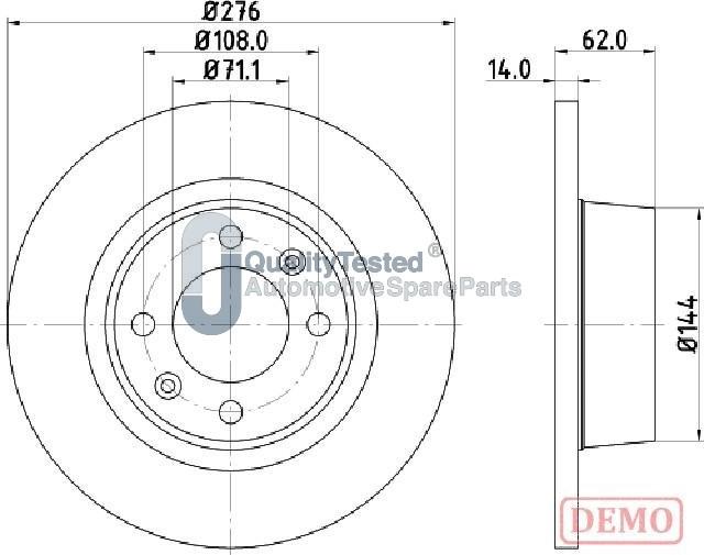 Japanparts DP0604JM - Тормозной диск avtokuzovplus.com.ua