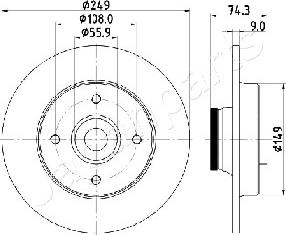 Japanparts DP-0607 - Тормозной диск avtokuzovplus.com.ua