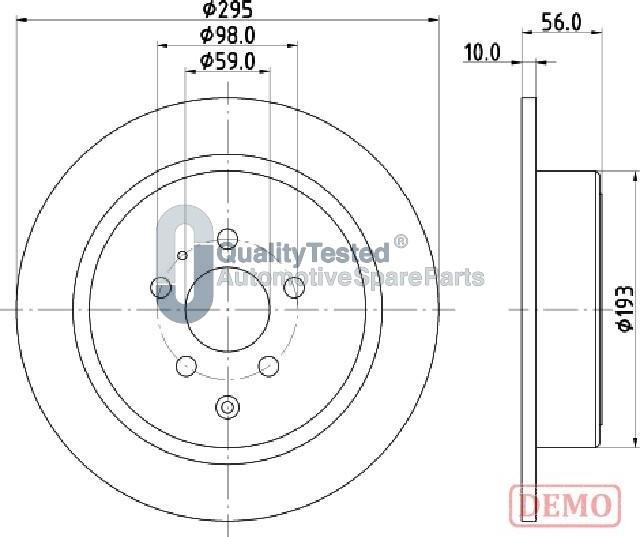 Japanparts DP0608JM - Тормозной диск avtokuzovplus.com.ua