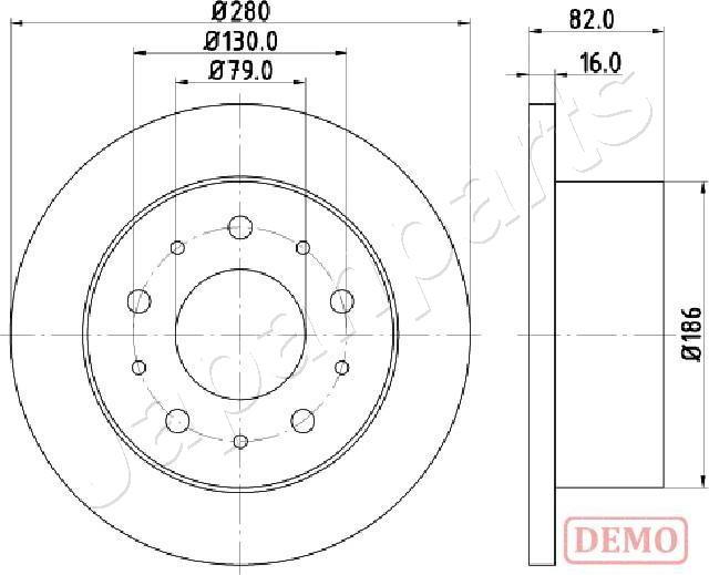 Japanparts DP-0611C - Тормозной диск autodnr.net