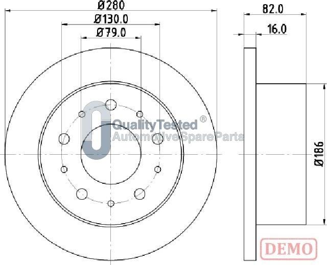 Japanparts DP0611JM - Тормозной диск autodnr.net