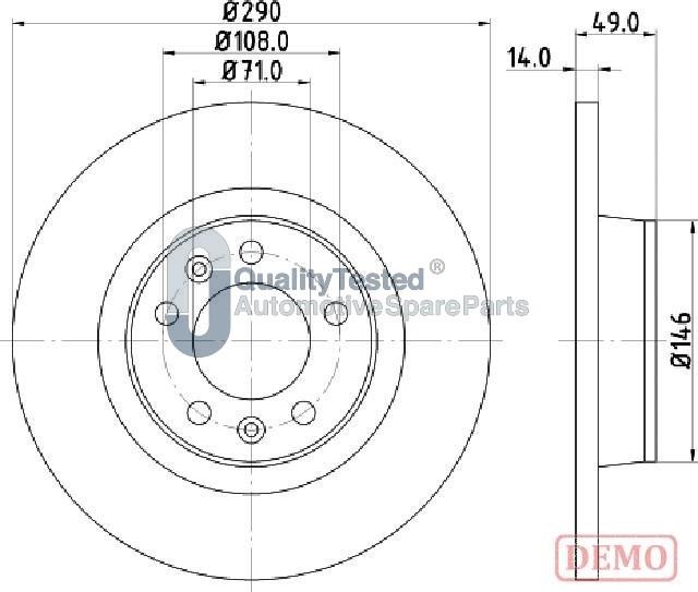 Japanparts DP0612JM - Тормозной диск autodnr.net