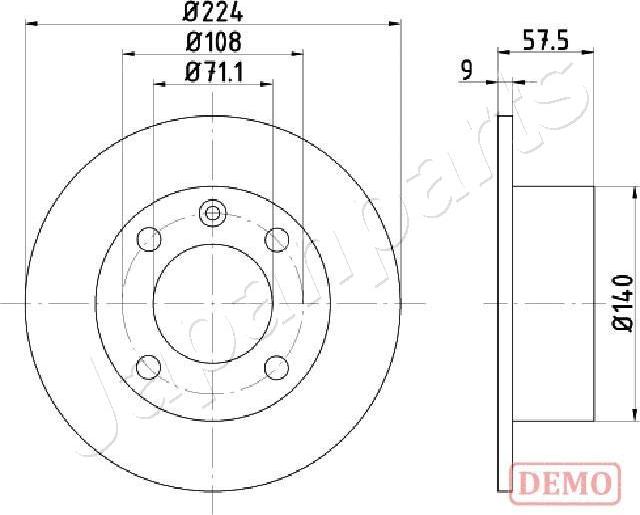 Japanparts DP-0614C - Гальмівний диск autocars.com.ua