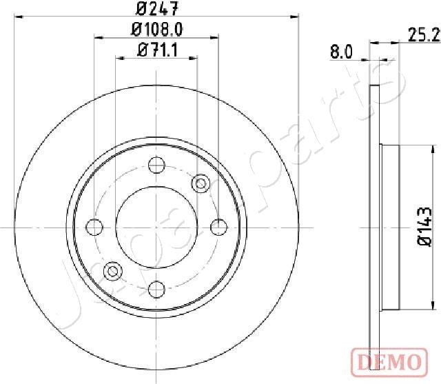 Japanparts DP-0615C - Тормозной диск avtokuzovplus.com.ua