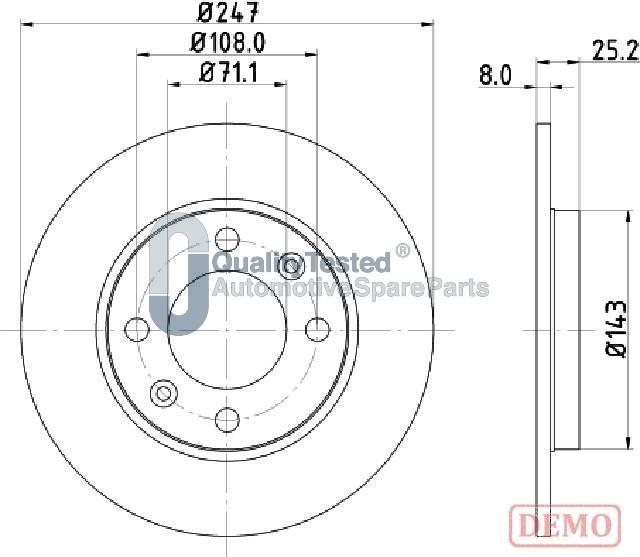 Japanparts DP0615JM - Тормозной диск avtokuzovplus.com.ua