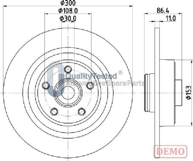 Japanparts DP0702JM - Тормозной диск autodnr.net